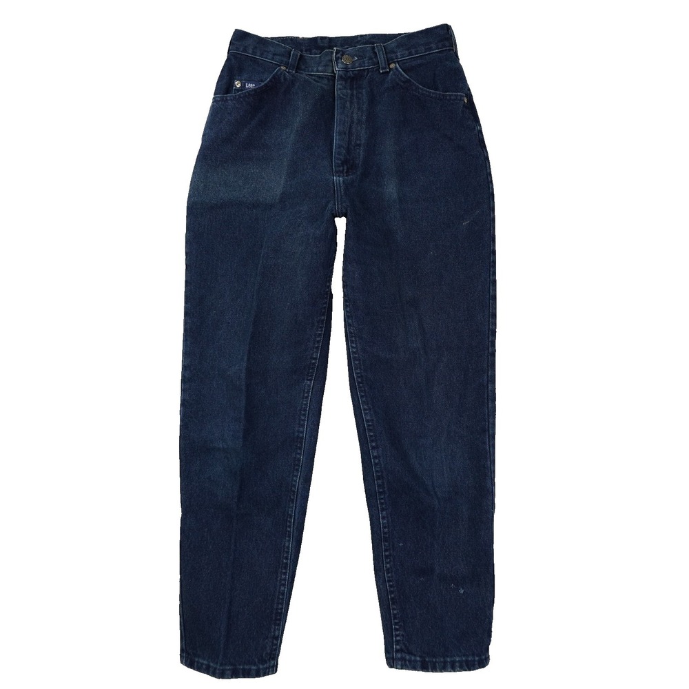 Vintage Lee High Waisted Tapered Leg 80s Jeans Women's 12P Dark Wash‎ 28x27.5